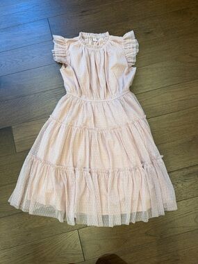 Quedoris Girls Twirly' Pink Ruffle Tiered Dress Size 150 C42-006